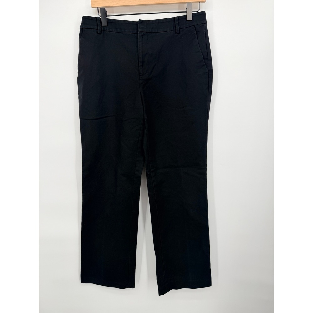 Lauren Ralph Lauren Trousers Women 8 Black Good Straight Leg Stretch Cotton